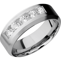 14K White Gold + Satin , Satin Finish