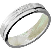 Cobalt Chrome + Treebarkh , Polish Finish + Freshwater Mother of Pearl