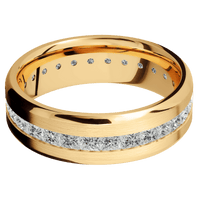 14K Yellow Gold + Satin , Polish Finish