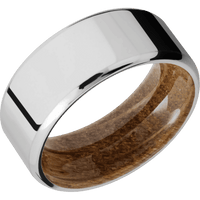 14K White Gold + Polish , Polish Finish + Whiskey Barrel