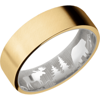 10K Yellow Gold + Anglesatin Finish + Platinum