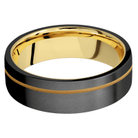 Zirconium + Anglesatin , Anglesatin Finish + 14K Yellow Gold