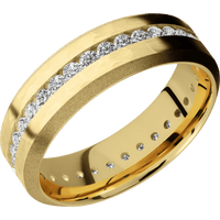 14K Yellow Gold + Hammer , Sand Finish
