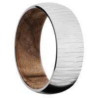 14K White Gold + Treebark1 Finish + Maple Burl