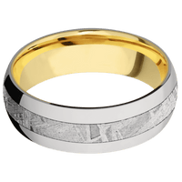 Titanium + Polish Finish + 18K Yellow Gold