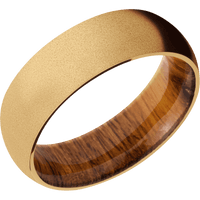 14K Yellow Gold + Sand Finish + Desert Iron Wood