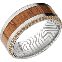 14K White Gold + Treebark1 , Polish Finish