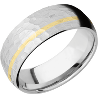 14K White Gold + Hammer , Hammer Finish