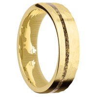 14K Yellow Gold + Hammer , Hammer Finish