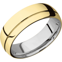 14K Yellow Gold + Polish , Polish Finish + Titanium
