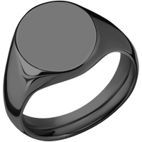 Medium Oval signet ring (16x13mm) in Zirconium, with a Wide style band.