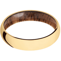 14K Yellow Gold + Polish Finish + Koa