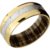 10K Yellow Gold + Satin , Polish Finish + Bocote