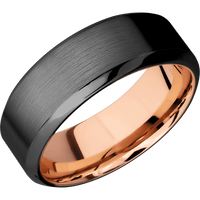 Zirconium + Satin , Polish Finish + 14K Rose Gold