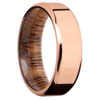 14K Rose Gold + Polish , Polish Finish + Koa