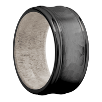 Zirconium + Hammer , Polish Finish + Antler
