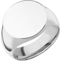 Large Circle signet ring (18mm) in Cobalt Chrome, with a Wide style band.