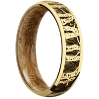10K Yellow Gold + Polish Finish + Whiskey Barrel