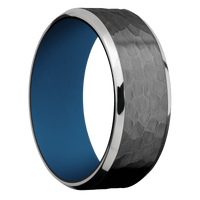 Zirconium + Hammer , Polish Finish + Ridgeway Blue