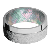 Titanium + Stipple , Polish Finish + Black Mother of Pearl