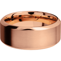 14K Rose Gold + Bead , Polish Finish