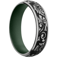 14K White Gold + Satin Finish + Highland Green