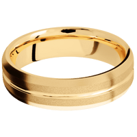 14K Yellow Gold + Polish , Sand Finish