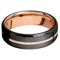 Zirconium + Satin , Polish Finish + 10K Rose Gold