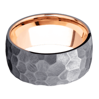 Tantalum + Rock Finish + 14K Rose Gold