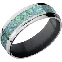 14K White Gold + Polish , Polish Finish + Dark Grey