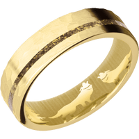 14K Yellow Gold + Hammer , Hammer Finish
