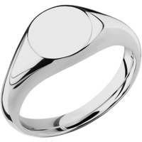 Small Circle signet ring (10mm) in Titanium, with a Wide style band.