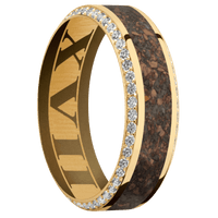 14K Yellow Gold + Polish , Polish Finish + Burnt Bronze