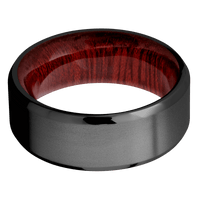 Zirconium + Bead , Polish Finish + Blood Wood