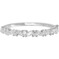 14K White Gold band with 9 Round and 8 Marquise Lab Grown Diamond having TCW-.38