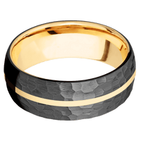 Zirconium + Hammer Finish + 14K Yellow Gold
