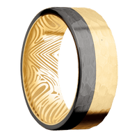 14K Yellow Gold + Hammer Finish