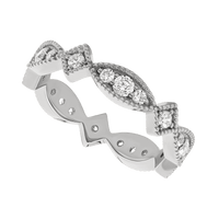 Platinum band with 5 Round, 5 Round and 10 Round Lab Grown Diamond having TCW-.6