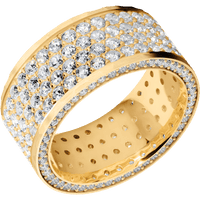 18K Yellow Gold + Hammer Finish