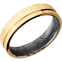 14K Yellow Gold + Treebark1 , Polish Finish + Tightweave