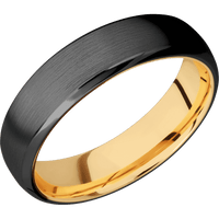 Zirconium + Satin , Polish Finish + 14K Yellow Gold