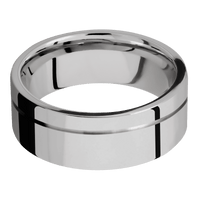 Titanium + Polish , Polish Finish + 18K White Gold