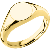 Small Circle signet ring (10mm) in 14K Yellow Gold, with a Wide style band.