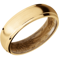 10K Yellow Gold + Satin , Polish Finish + Whiskey Barrel
