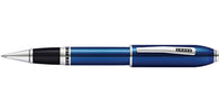 Peerless™ Translucent Quartz Blue Engraved Lacquer Platinum Plated Appointments Rollerball Pen
