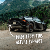 Palladium Silver Signet Ring with Supercar Ron Authentic Supercar Exhaust Inlay