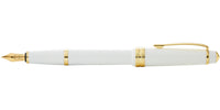 Bailey Light™ Polished White Resin and Gold Tone Fine Nib Fountain Pen