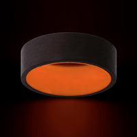 Carbon Fiber and Orange Glow Sleeve Ring Custom Made
