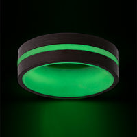 Carbon Fiber and Green Glow Ring Custom Made