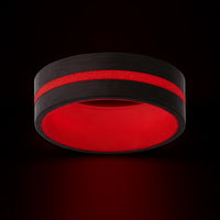 Carbon Fiber and Red Glow Ring Custom Made